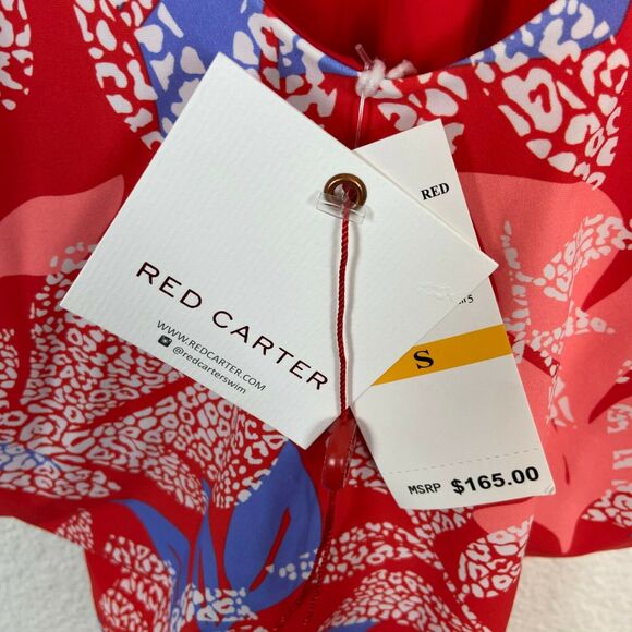 Red Carter Swimsuit Women's size Small Red Tropical Floral V Neck One Piece New - Picture 5 of 16